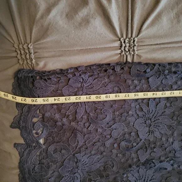 AX Paris Women's short sleeve crochet 2 piece navy dress - Picture 4 of 10